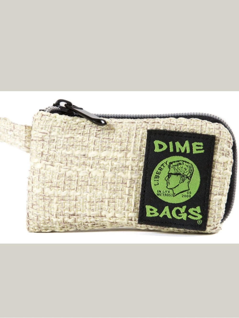 Dime Bags 5” Tan Padded 3 Pocket Zipper Pouch with Removable Patch NWT